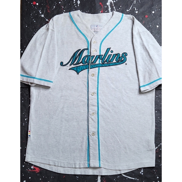 Florida Marlins MLB BASEBALL VINTAGE MIRAGE 1990s Size Medium Jersey Shirt!